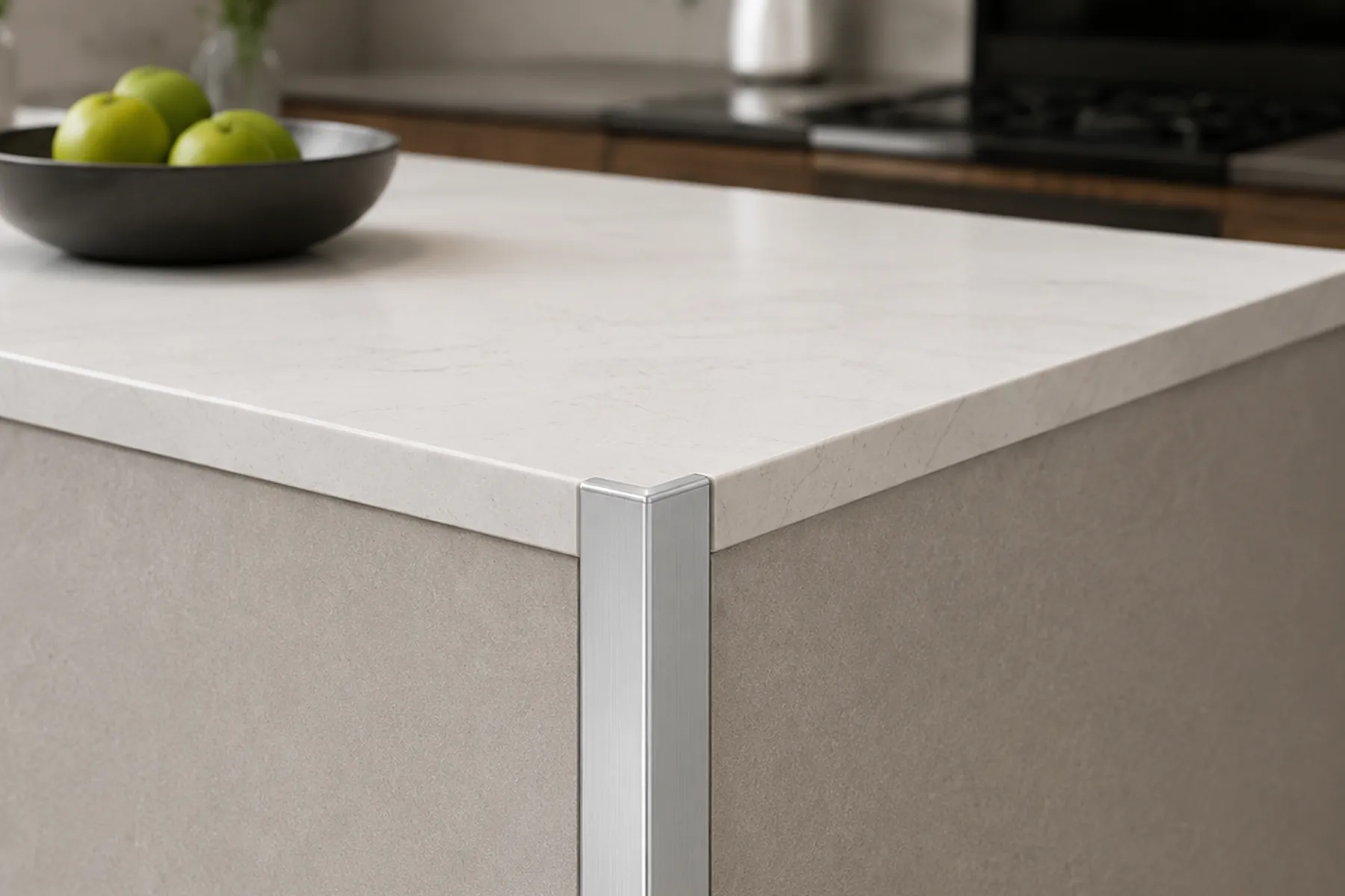 Aluminium Corner Guard on Kitchen Island Edge