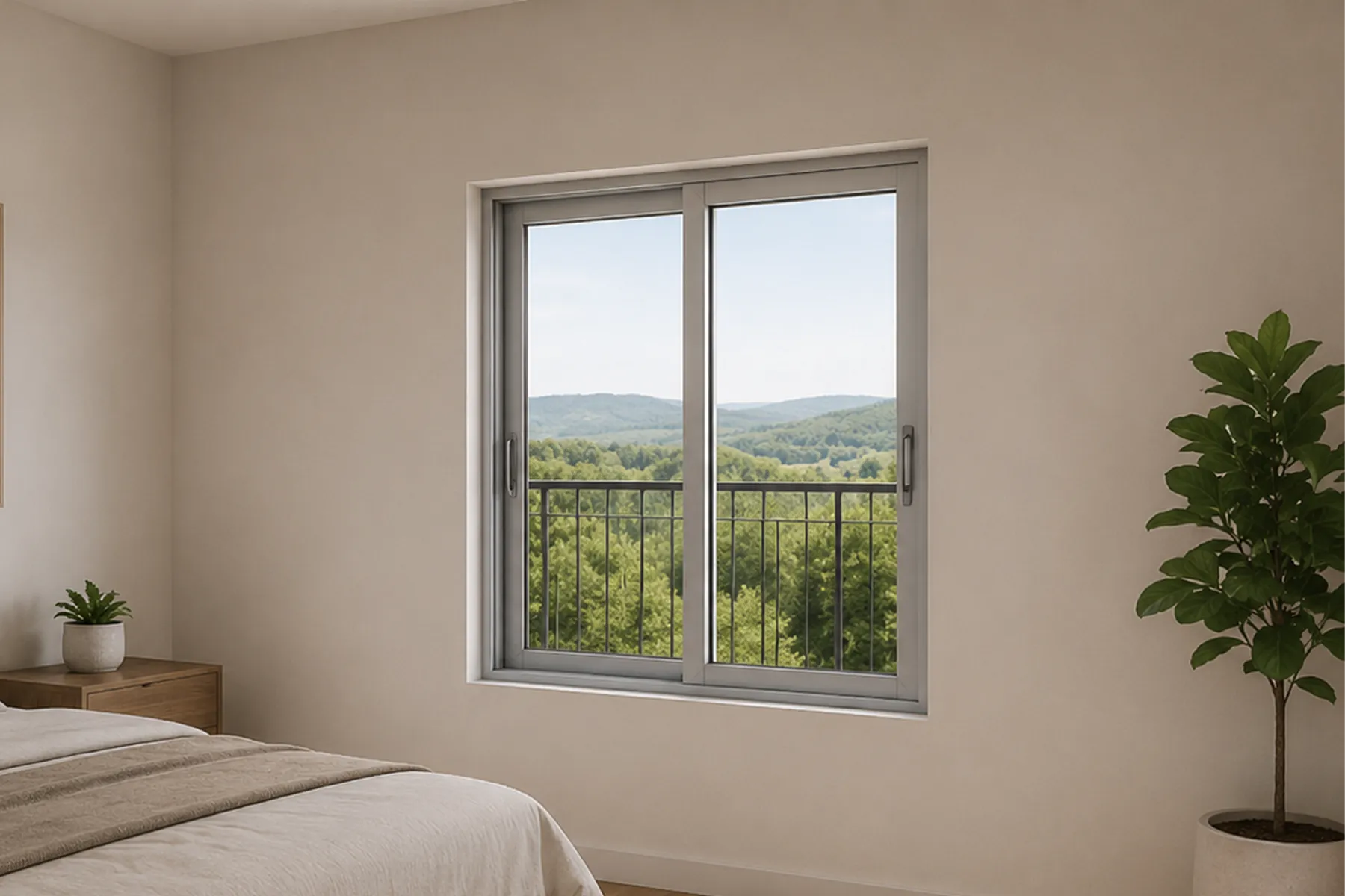 Modern residential building with aluminium system windows