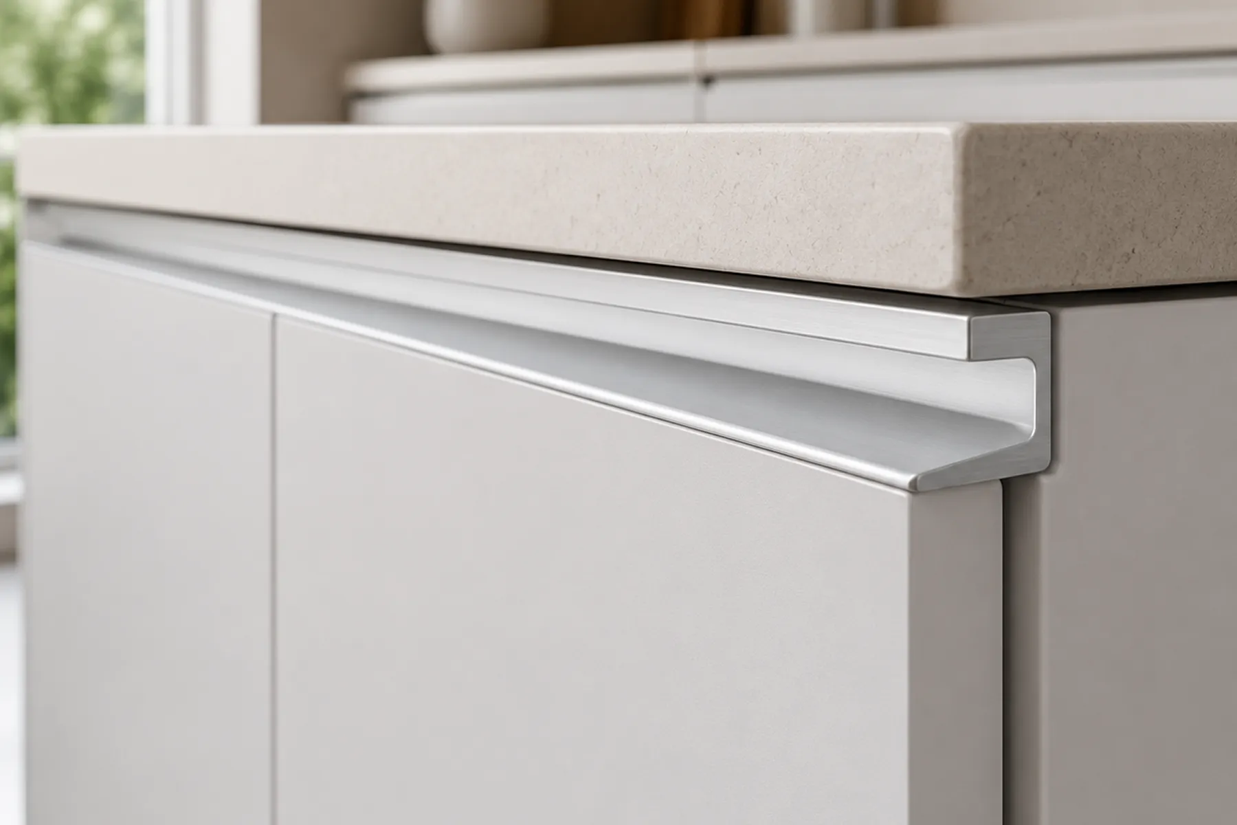 F-Handle on Kitchen Island Cabinet