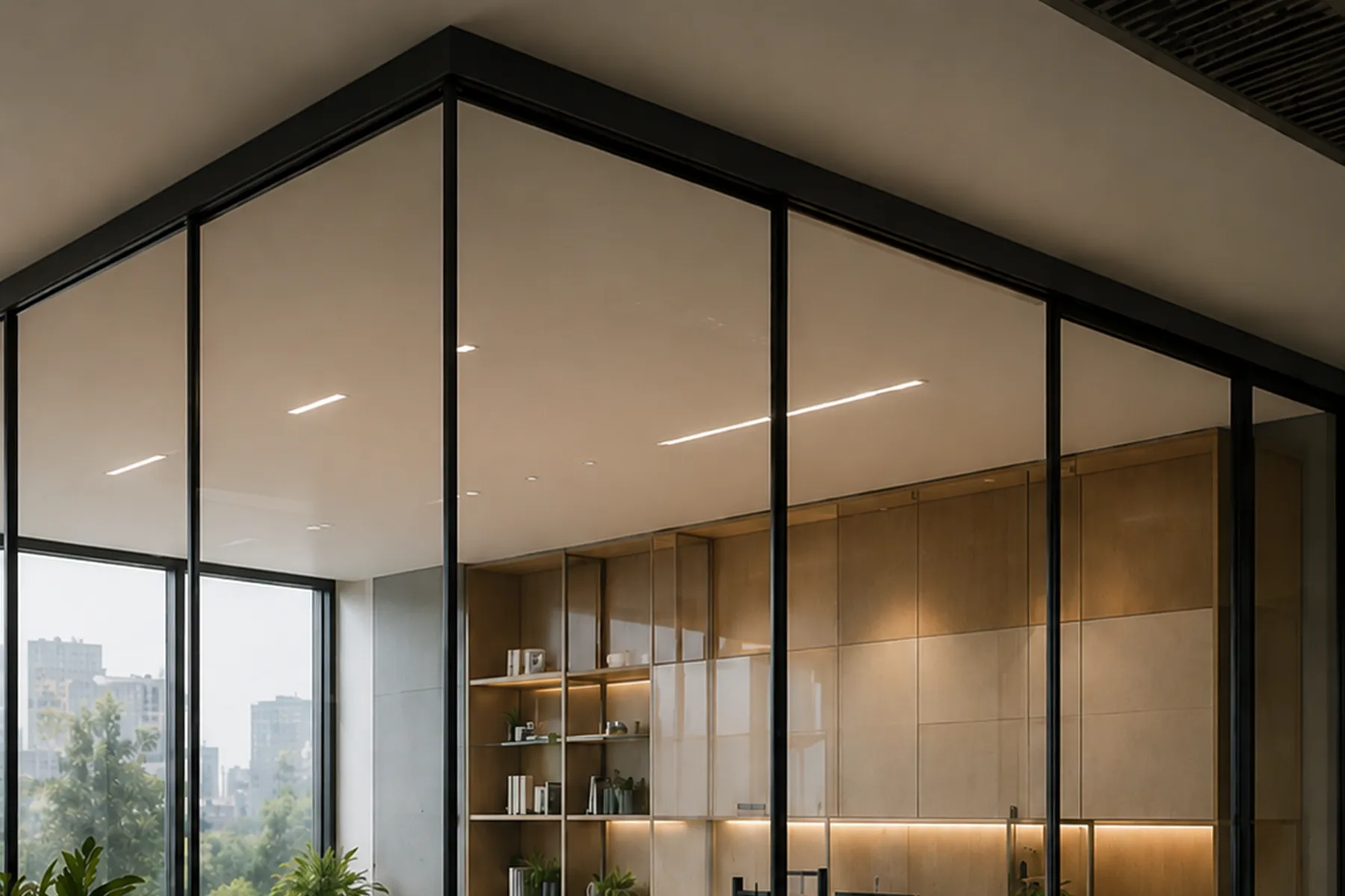 Decorative Glass Panel with Glazing Bead