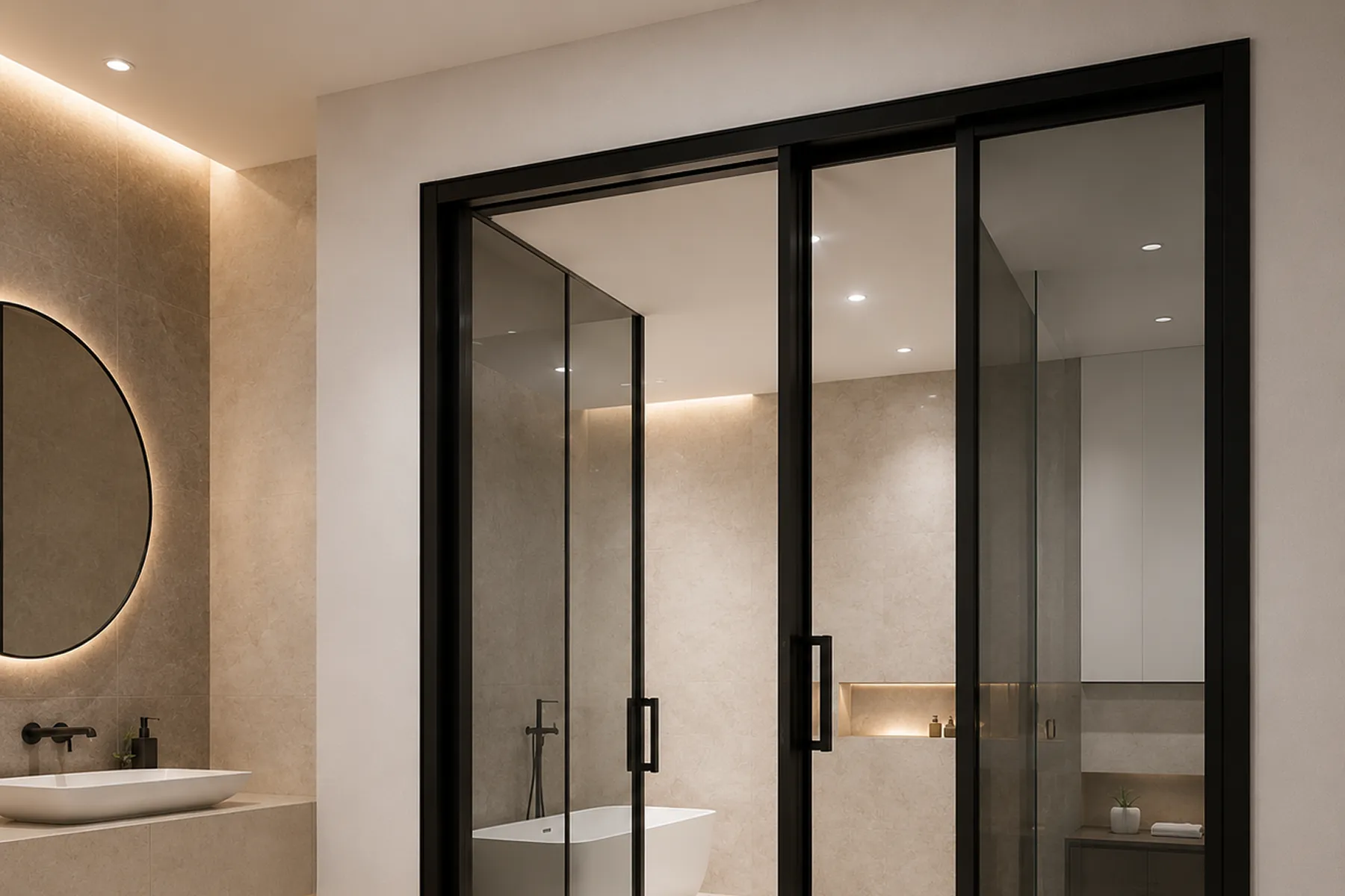 Slim Black Aluminium Partition Profile