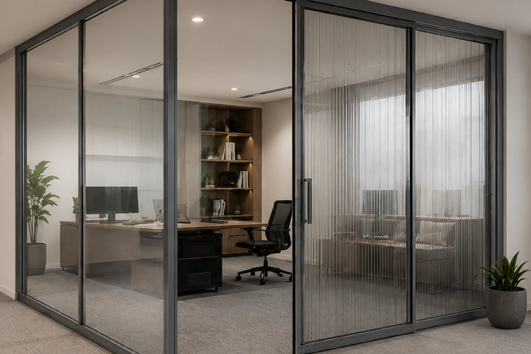 Double-Glazed Acoustic Partition in Meeting Room