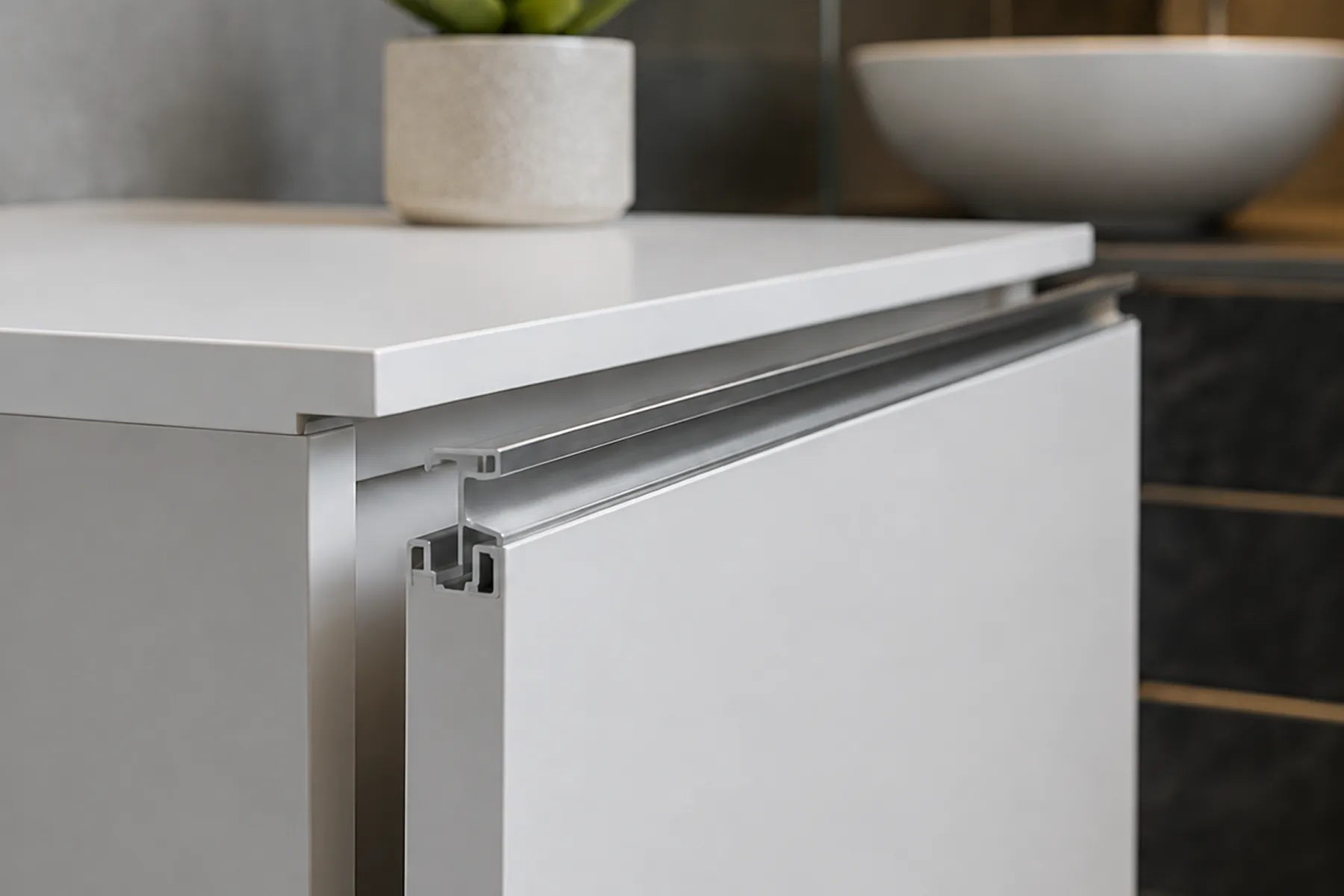 Flush Cabinet Door with I-Handle