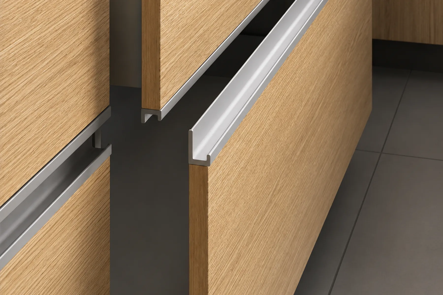 D-Shape Handle Fitted on Tall Pantry Unit