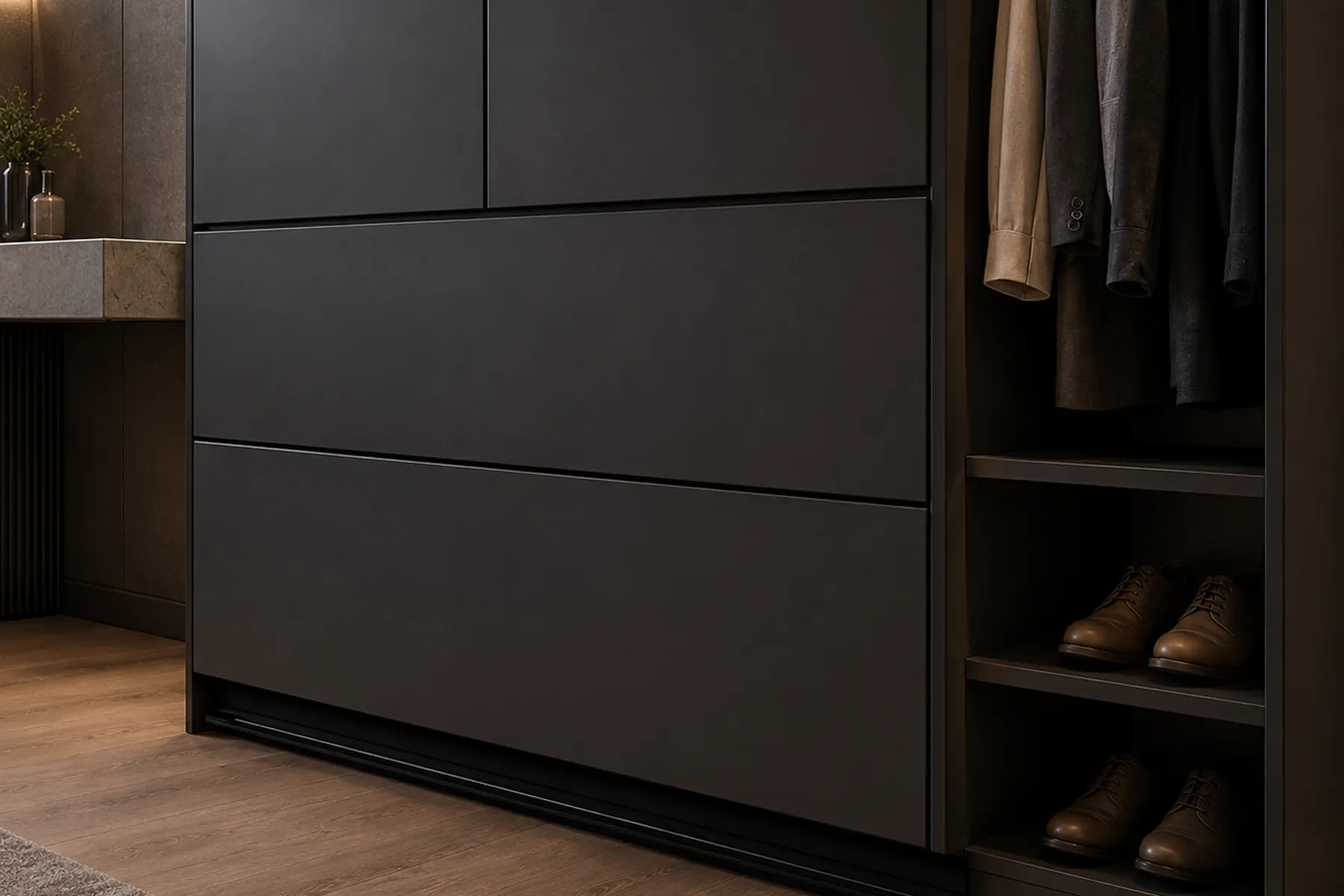 L-Gola Channel on Black Matte Wardrobe