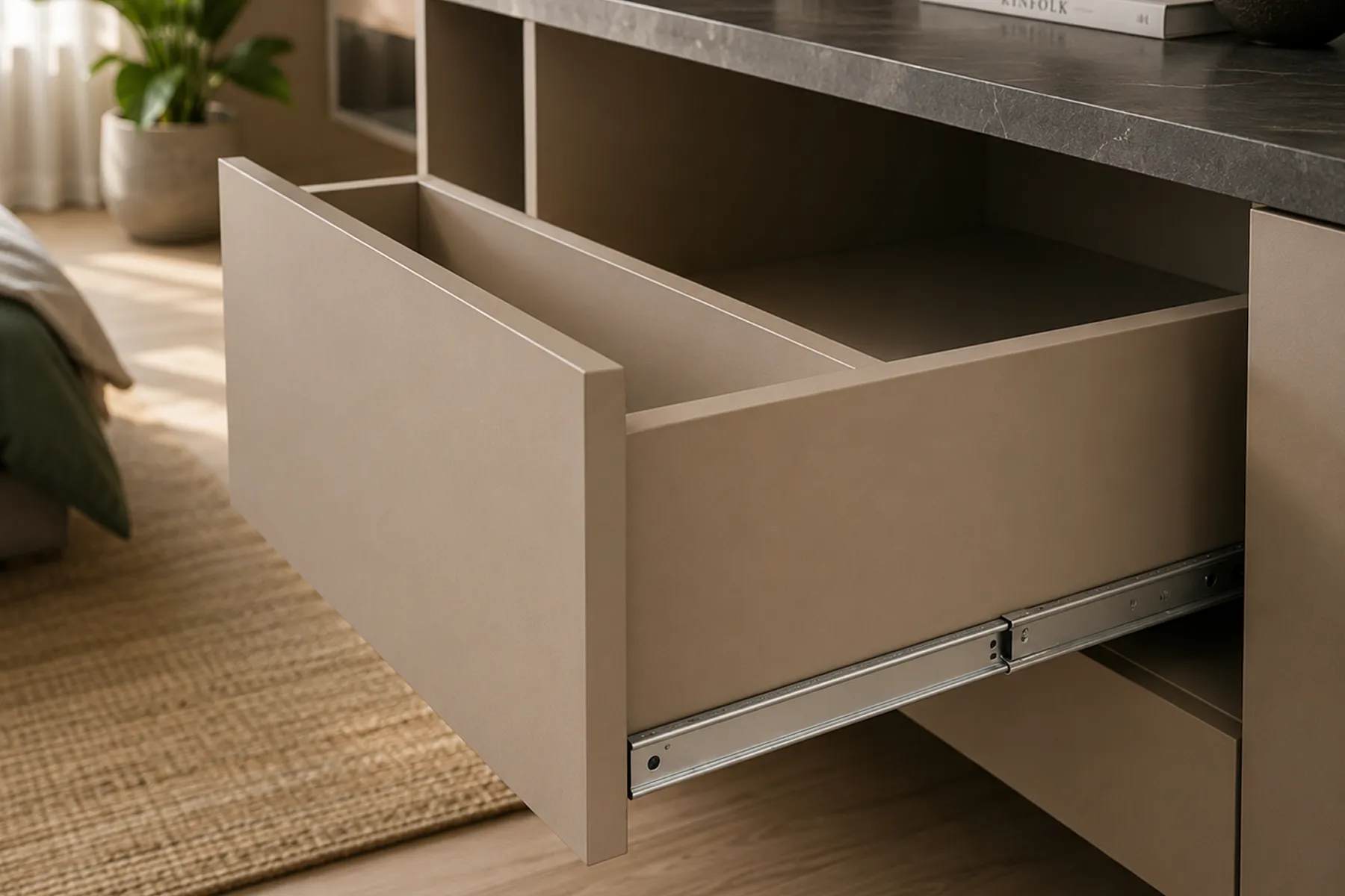 Slim Track Sliding Doors on Living Room TV Console