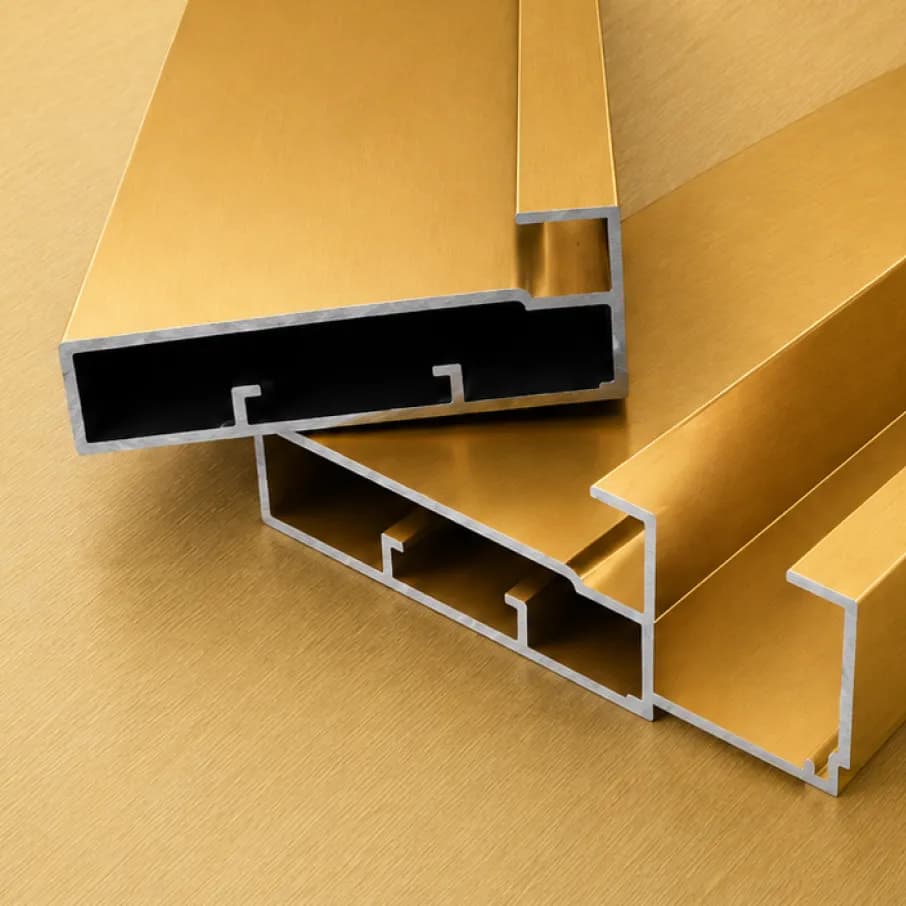 Gold anodized aluminium finish