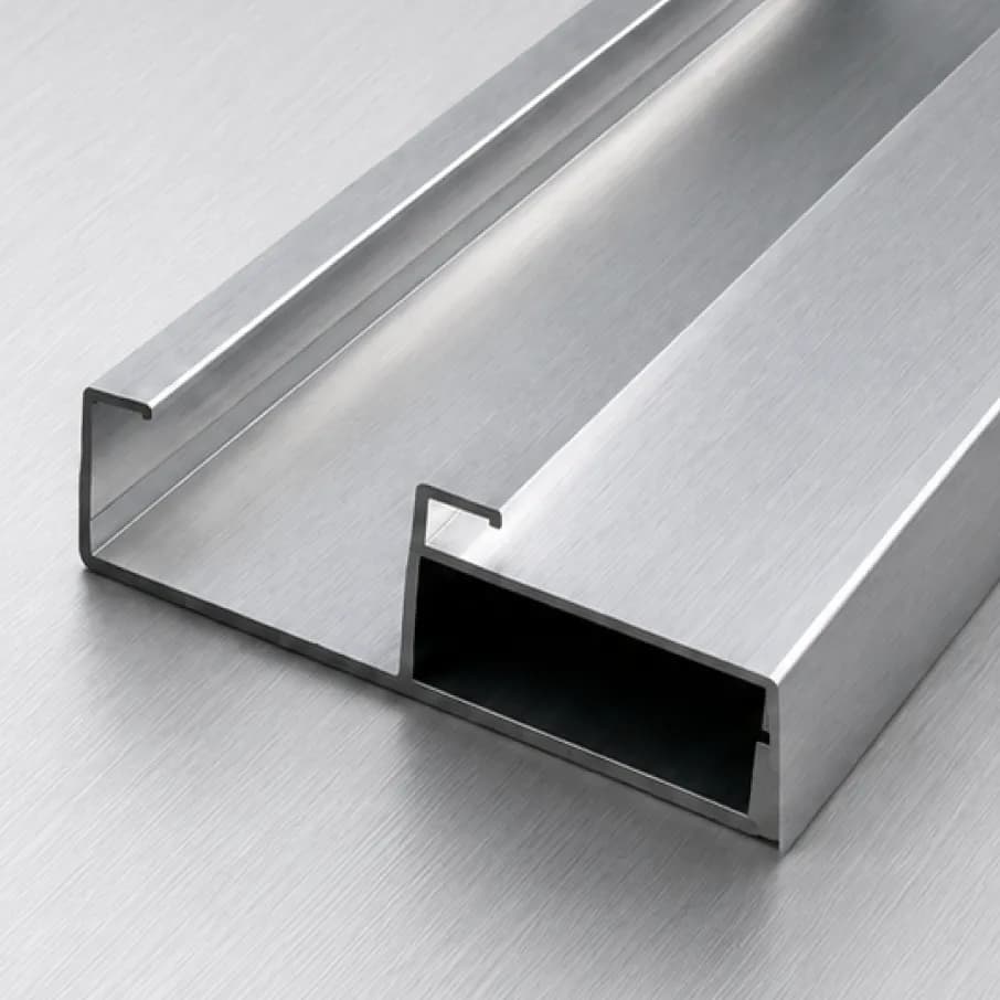Silver anodized aluminium finish