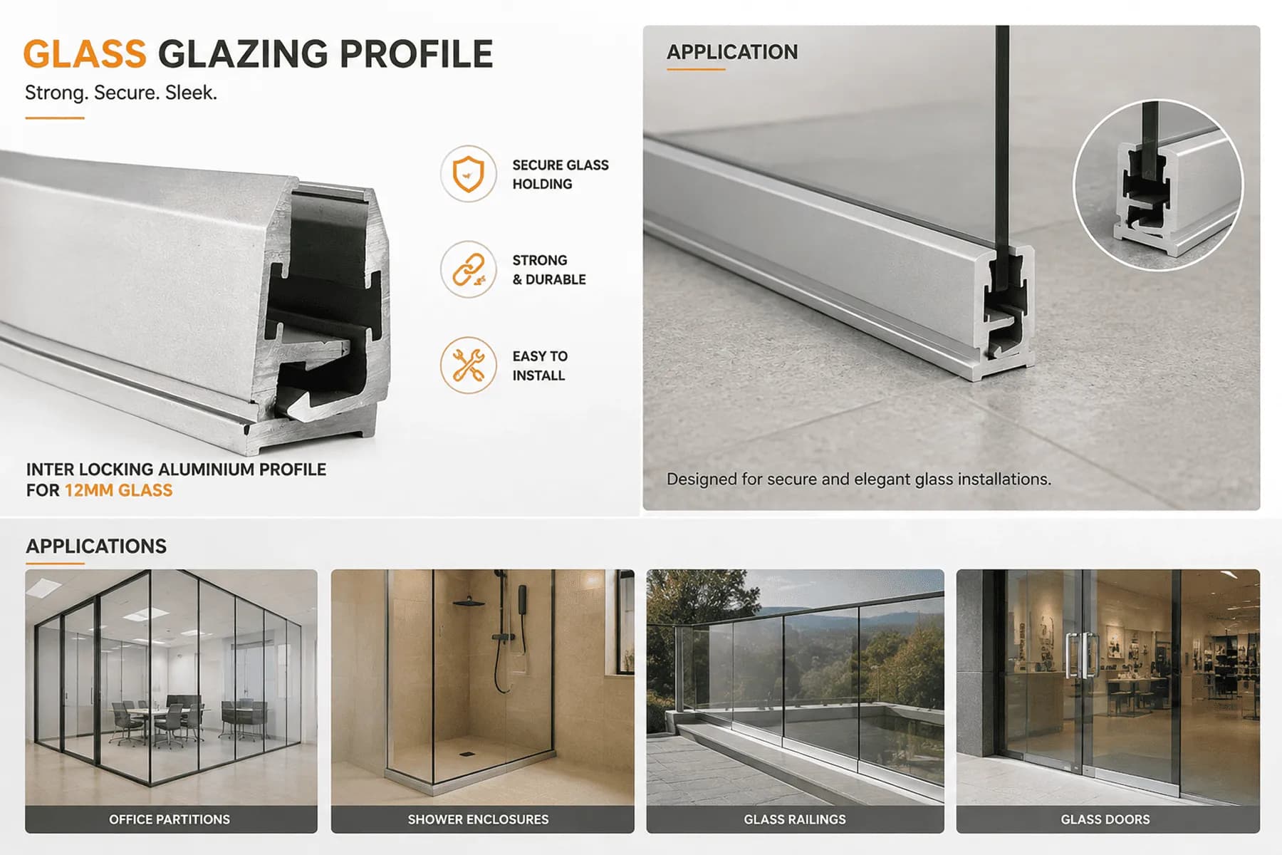 Glass Glazing Profile