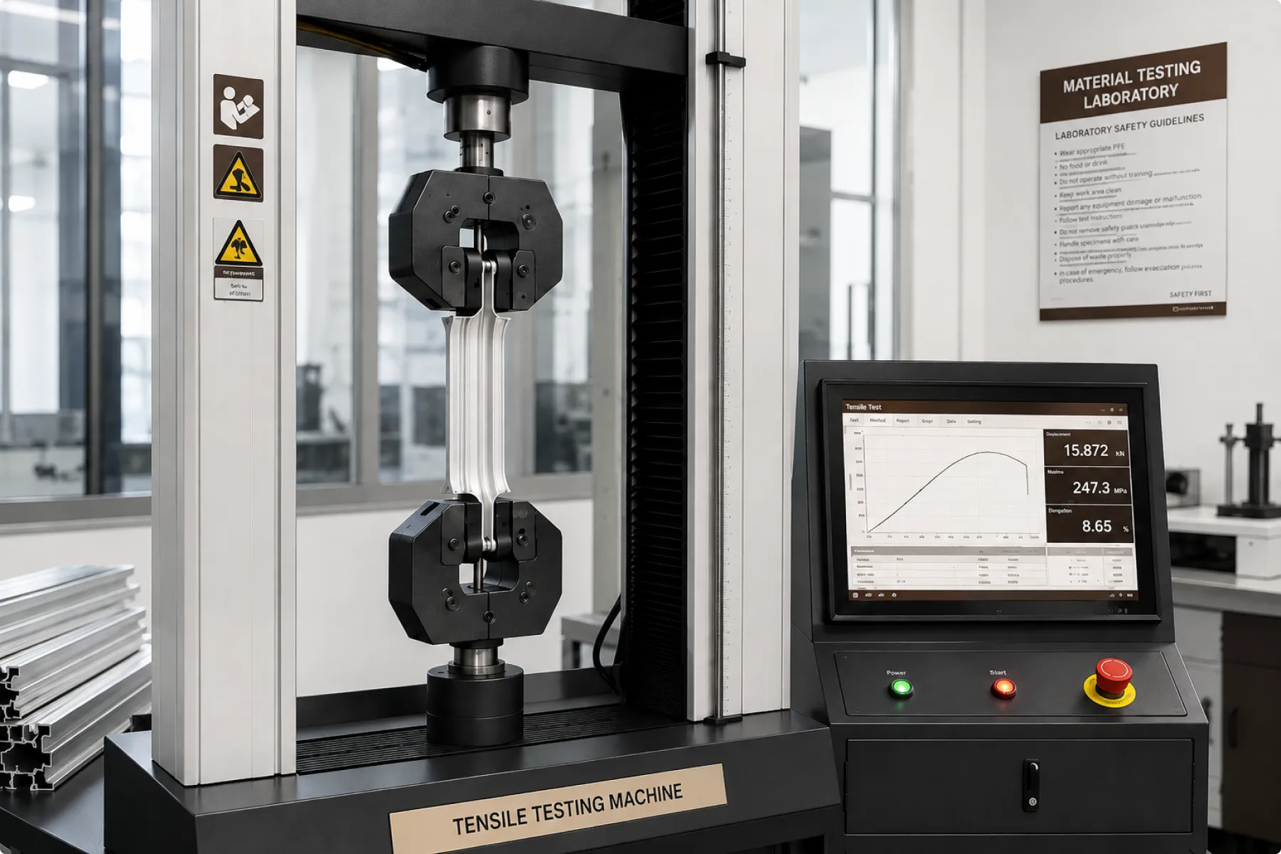 Aluminium profile tensile strength testing machine